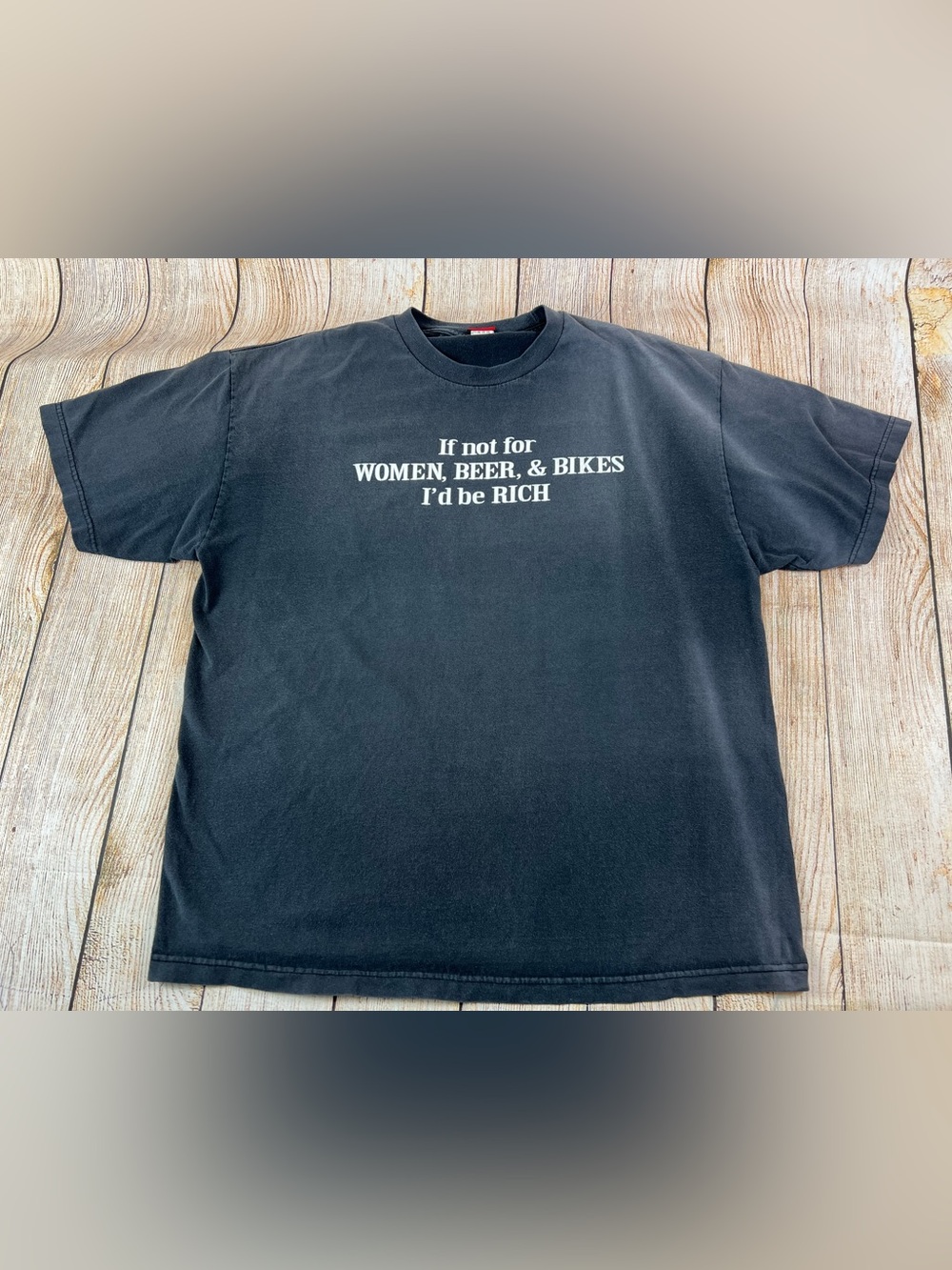 Vintage Hot Leathers Biker Women Beers Black Faded T Shirt Size XL